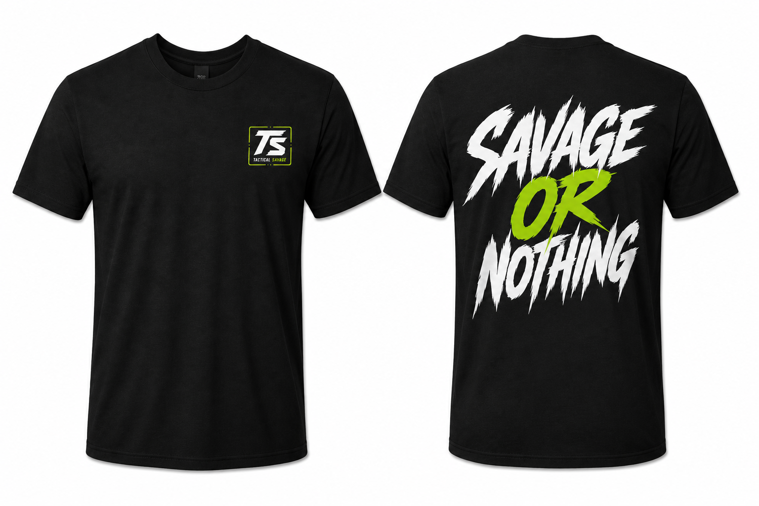 Savage or Nothing men's gym apparel tee, classic fit, with SAVAGE OR NOTHING back graphic